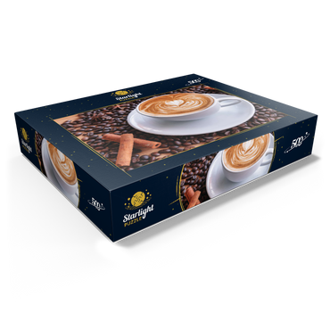 A Cup of Hot Coffee with Coffee Beans 500 Jigsaw Puzzle box view1