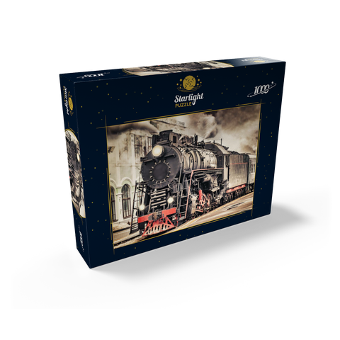 A steam train departs from the station 1000 Jigsaw Puzzle box view1