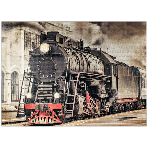 puzzleplate A steam train departs from the station 1000 Jigsaw Puzzle