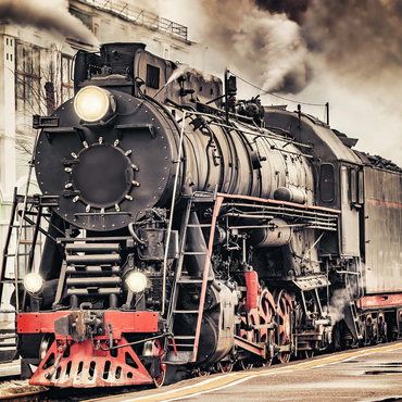 A steam train departs from the station 1000 Jigsaw Puzzle 3D Modell