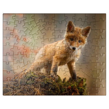 puzzleplate A young curious fox in the forest 100 Jigsaw Puzzle