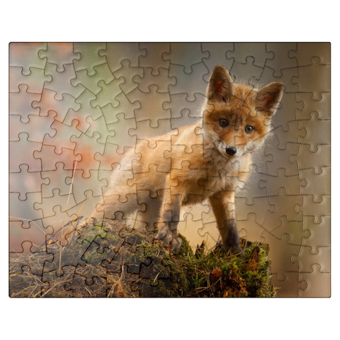 puzzleplate A young curious fox in the forest 100 Jigsaw Puzzle