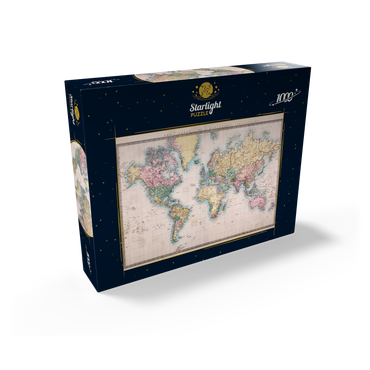 World map after Mercator projection, 1860 1000 Jigsaw Puzzle box view1
