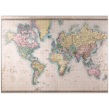 puzzleplate World map after Mercator projection, 1860 1000 Jigsaw Puzzle