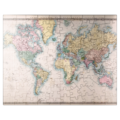 puzzleplate World map after Mercator projection 1860 100 Jigsaw Puzzle