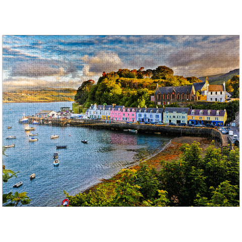 puzzleplate View of Portree before sunset, Isle of Skye, Scotland 1000 Jigsaw Puzzle