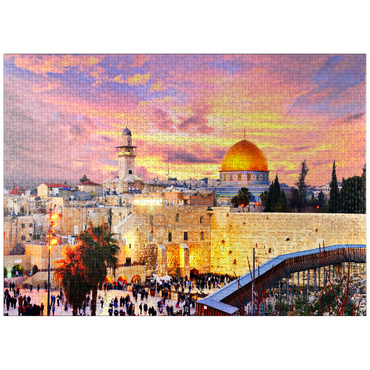 puzzleplate Skyline of the Old City at the Western Wall and the Temple Mount in Jerusalem, Israel 1000 Jigsaw Puzzle