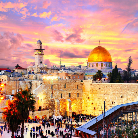 Skyline of the Old City at the Western Wall and the Temple Mount in Jerusalem, Israel 1000 Jigsaw Puzzle 3D Modell
