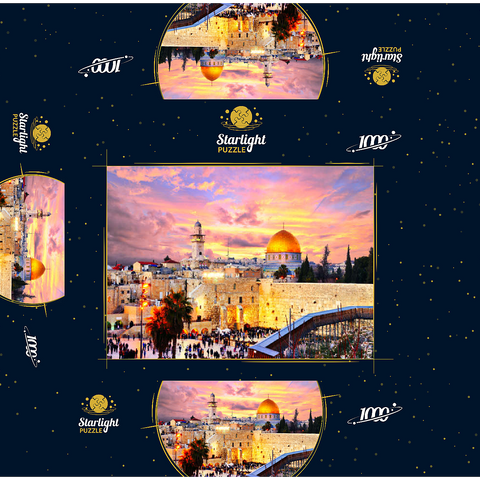 Skyline of the Old City at the Western Wall and the Temple Mount in Jerusalem, Israel 1000 Jigsaw Puzzle box 3D Modell
