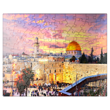 puzzleplate Skyline of the Old City at the Western Wall and the Temple Mount in Jerusalem Israel 100 Jigsaw Puzzle