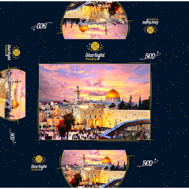 Skyline of the Old City at the Western Wall and the Temple Mount in Jerusalem Israel 500 Jigsaw Puzzle box 3D Modell