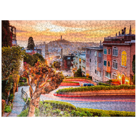 puzzleplate The famous Lombard Street in San Francisco at sunrise 500 Jigsaw Puzzle