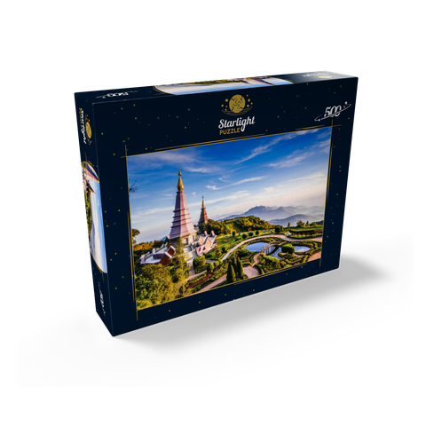 Landscape with two pagodas on top of Inthanon mountain Chiang Mai Thailand 500 Jigsaw Puzzle box view1