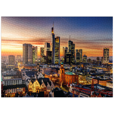 puzzleplate Frankfurt am Main by night, Germany 1000 Jigsaw Puzzle