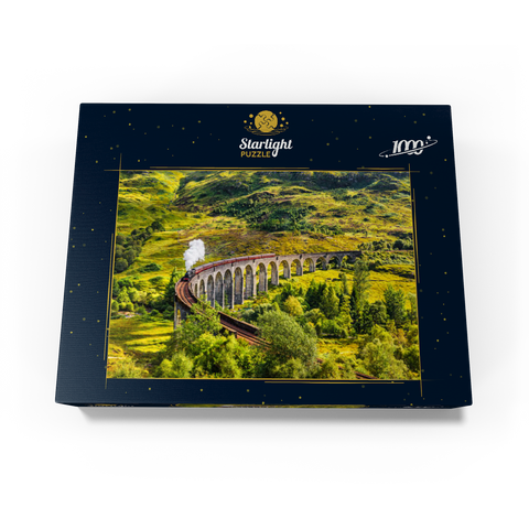 Glenfinnan Railway Viaduct with Jacobite steam train, Scotland 1000 Jigsaw Puzzle box view1
