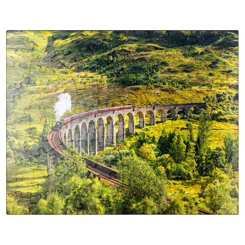 puzzleplate Glenfinnan Railway Viaduct with Jacobite steam train Scotland 100 Jigsaw Puzzle
