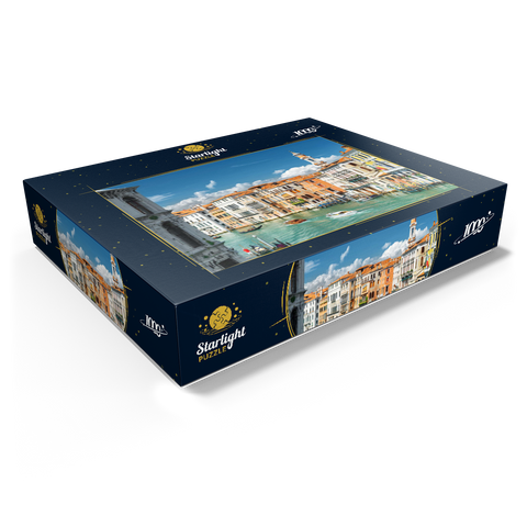 Grand Canal with colorful facades of old medieval houses in front of Rialto Bridge in Venice, Italy 1000 Jigsaw Puzzle box view1