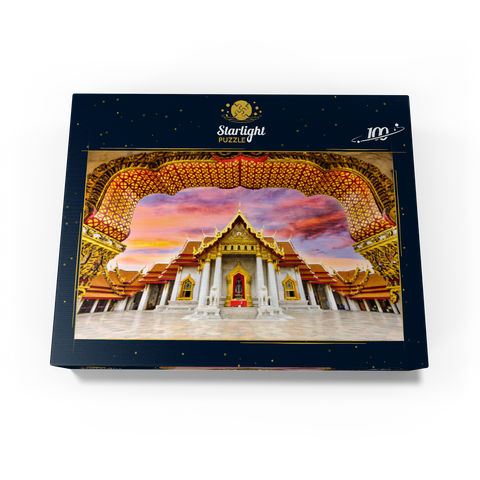 Marble temple in Bangkok Thailand 100 Jigsaw Puzzle box view1