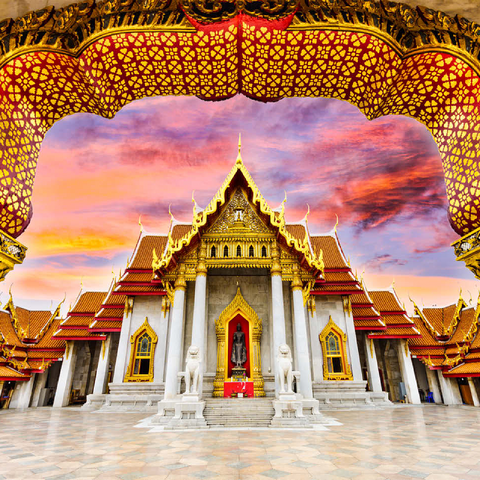Marble temple in Bangkok Thailand 100 Jigsaw Puzzle 3D Modell