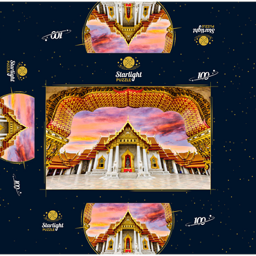Marble temple in Bangkok Thailand 100 Jigsaw Puzzle box 3D Modell