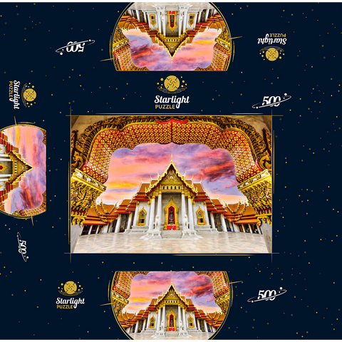 Marble temple in Bangkok Thailand 500 Jigsaw Puzzle box 3D Modell