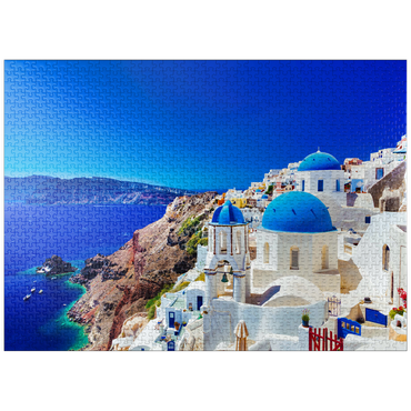 puzzleplate The town of Oia on the island of Santorini, Greece 1000 Jigsaw Puzzle