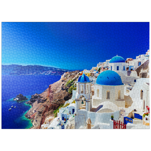puzzleplate The town of Oia on the island of Santorini, Greece 1000 Jigsaw Puzzle