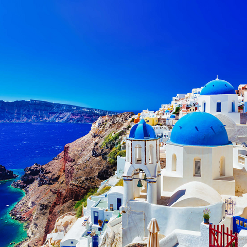 The town of Oia on the island of Santorini, Greece 1000 Jigsaw Puzzle 3D Modell
