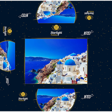 The town of Oia on the island of Santorini, Greece 1000 Jigsaw Puzzle box 3D Modell