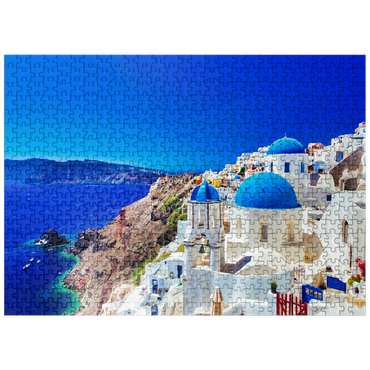 puzzleplate The town of Oia on the island of Santorini Greece 500 Jigsaw Puzzle