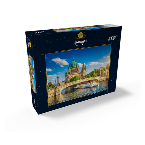 Historic Berlin Cathedral on Museum Island with excursion boat on the river Spree, Berlin, Germany 1000 Jigsaw Puzzle box view1