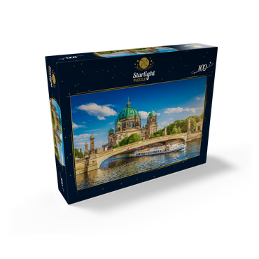 Historic Berlin Cathedral on Museum Island with excursion boat on the river Spree Berlin Germany 100 Jigsaw Puzzle box view1