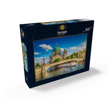 Historic Berlin Cathedral on Museum Island with excursion boat on the river Spree Berlin Germany 500 Jigsaw Puzzle box view1