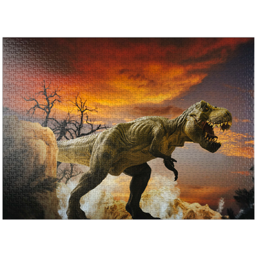 puzzleplate Dinosaur Art Mountain Landscape 1000 Jigsaw Puzzle