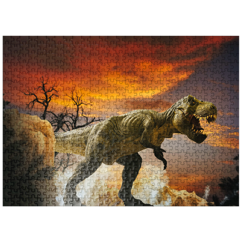 puzzleplate Dinosaur Art Mountain Landscape 500 Jigsaw Puzzle