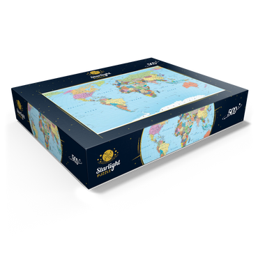 Color world map - borders, countries, roads and cities 500 Jigsaw Puzzle box view1