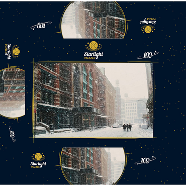 A street in New York City during a snowstorm 100 Jigsaw Puzzle box 3D Modell