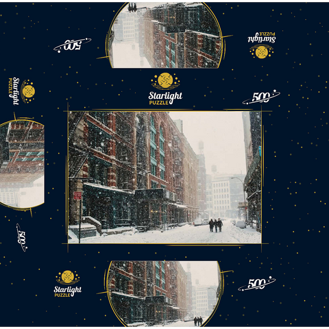 A street in New York City during a snowstorm 500 Jigsaw Puzzle box 3D Modell