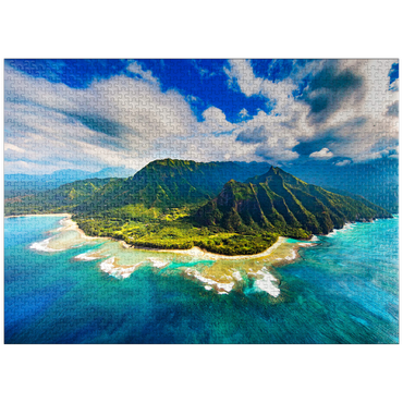 puzzleplate Aerial view on Na Pali coast, Kauai, Hawaii 1000 Jigsaw Puzzle