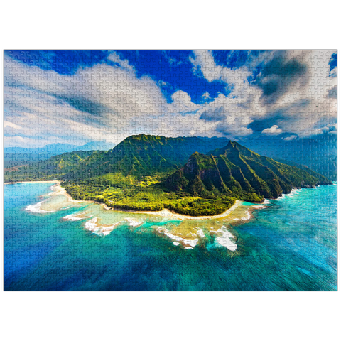 puzzleplate Aerial view on Na Pali coast, Kauai, Hawaii 1000 Jigsaw Puzzle