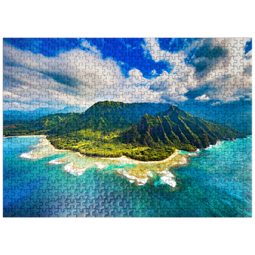 puzzleplate Aerial view on Na Pali coast Kauai Hawaii 500 Jigsaw Puzzle