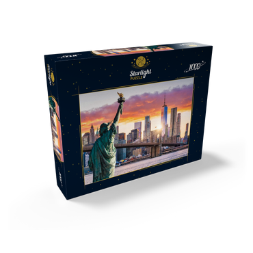 Statue of Liberty and New York City skyline at sunset, USA 1000 Jigsaw Puzzle box view1
