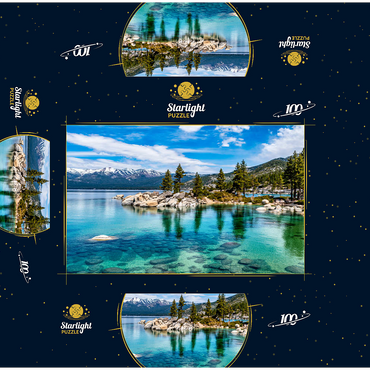 The beautiful crystal clear waters of Lake Tahoe 100 Jigsaw Puzzle box 3D Modell