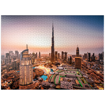 puzzleplate Dubai skyline by night 1000 Jigsaw Puzzle