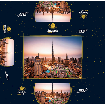 Dubai skyline by night 1000 Jigsaw Puzzle box 3D Modell