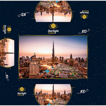 Dubai skyline by night 100 Jigsaw Puzzle box 3D Modell