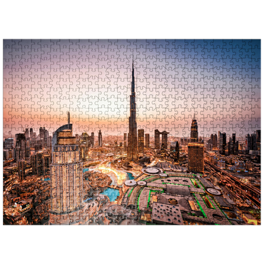 puzzleplate Dubai skyline by night 500 Jigsaw Puzzle