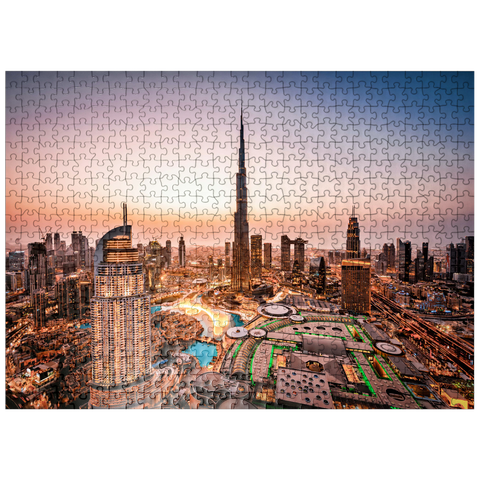puzzleplate Dubai skyline by night 500 Jigsaw Puzzle