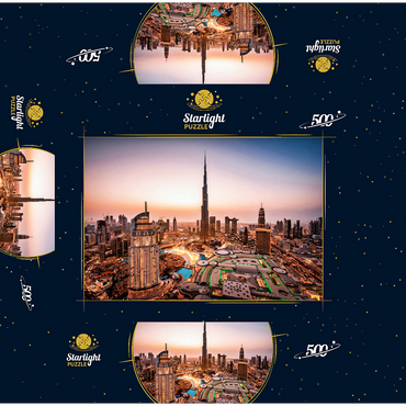Dubai skyline by night 500 Jigsaw Puzzle box 3D Modell