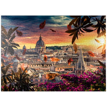 puzzleplate Beautiful sunset over the city of Rome in the evening 1000 Jigsaw Puzzle